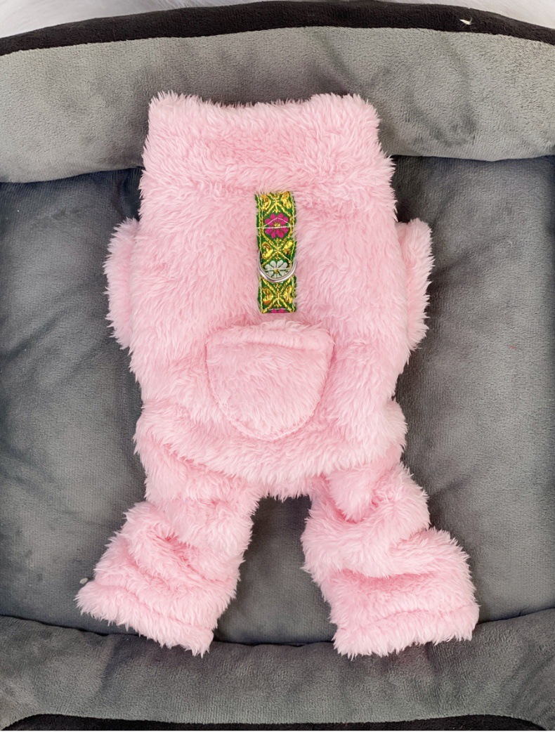 超小体狗狗猫咪衣服秋冬季毛绒四脚小码奶狗奶猫幼犬茶杯犬带牵引详情21