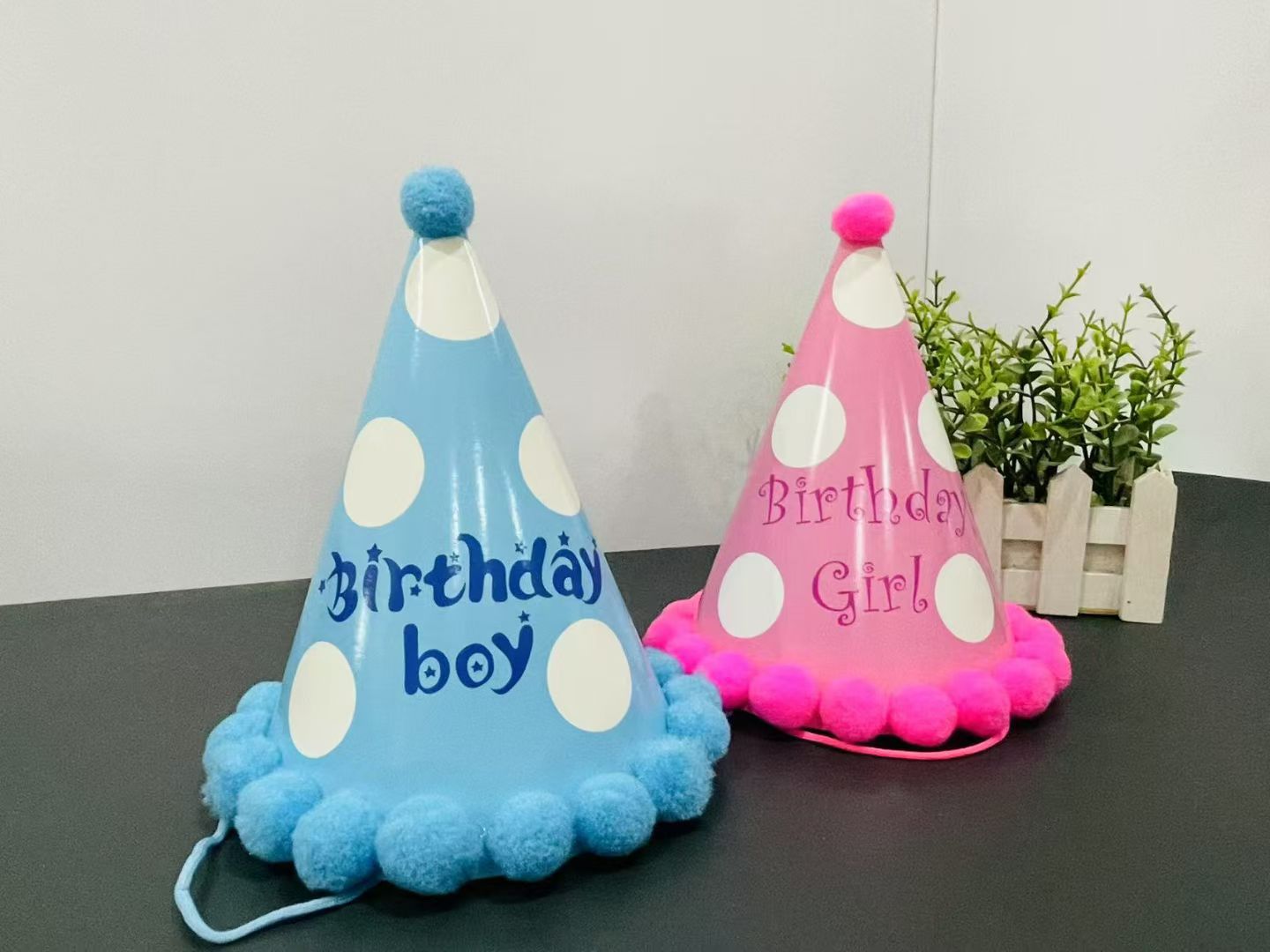 小清新绒球生日帽 ins网红风星星字母生日帽子生日蛋糕配件生日帽详情12