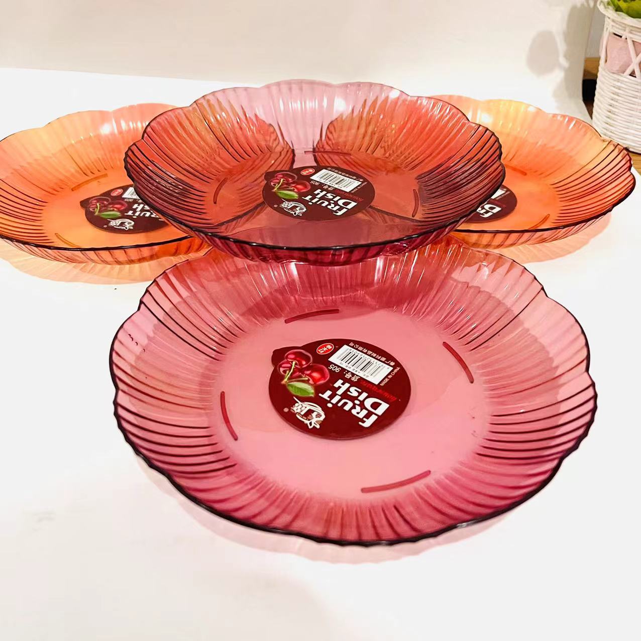 0938 Fruit plate, transparent candy plate, snack plate, plastic plate, new style plate, new ingredient plate wholesale, 1 yuan, 2 yuan pic 2