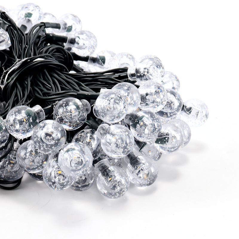 Solar air cannon ball lights, string of colored lights, LED light strings, romantic Internet celebrity decoration, bubble ball lights, camping decorative lights pic 15