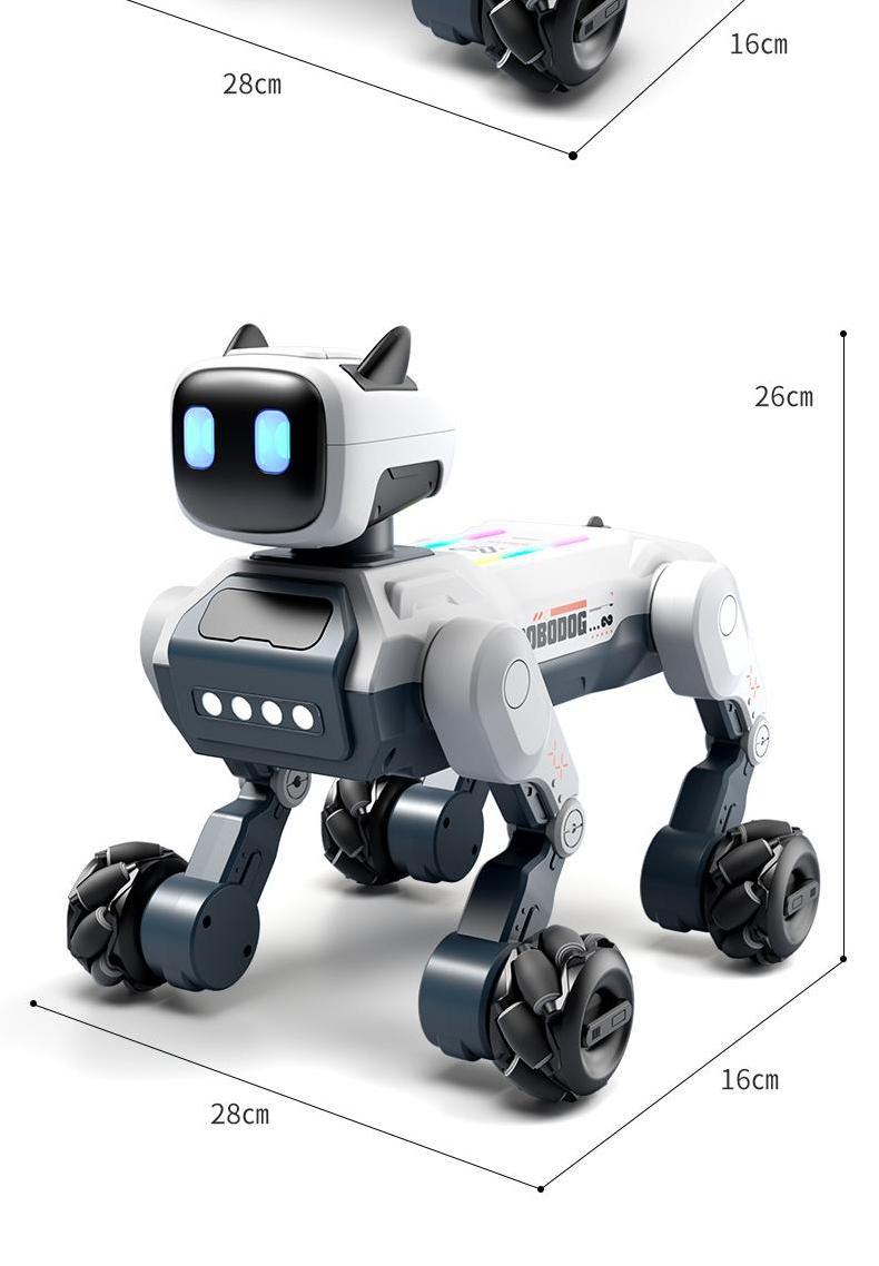 跨境新品AI遥控智能横向对话特技编程唱歌跳舞喷雾放屁感应机器狗详情10