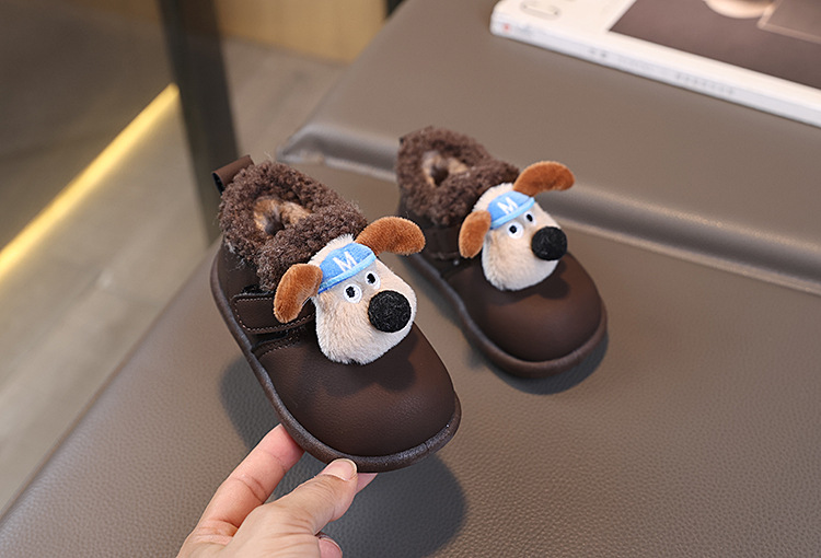 儿童棉鞋2025冬季新款男女童卡通小狗勃肯鞋加绒保暖中小童雪地靴详情7