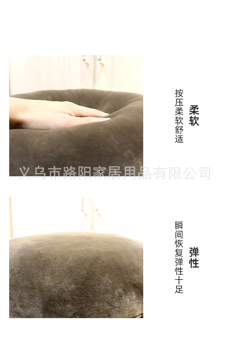 Simple and fashionable, solid-colored round seat cushion and throw pillow, solid color, super soft, comfortable and breathable cushion, Japanese and Korean style chair cushion pic 9