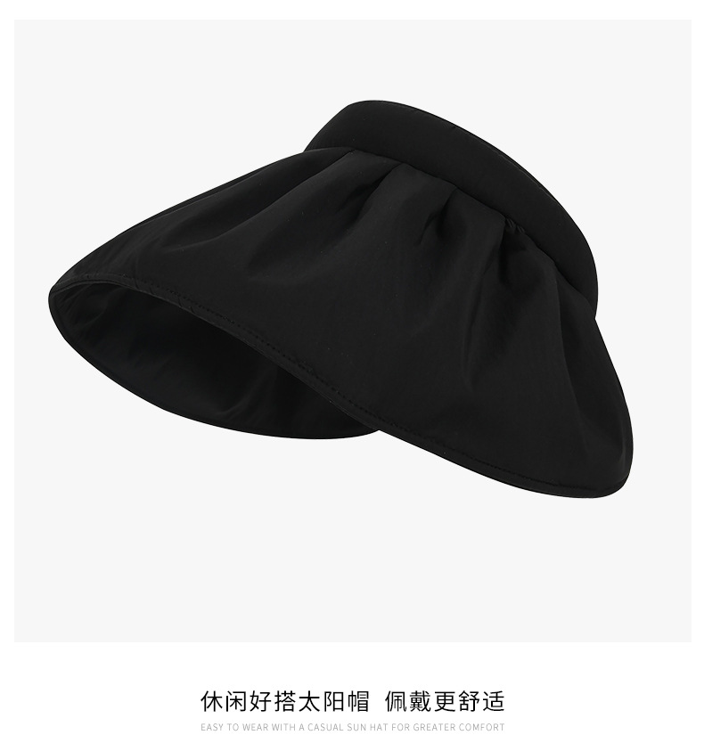 定制遮脸多用沙滩遮阳帽贝壳防晒帽女防紫外线便携空顶女发箍帽详情13