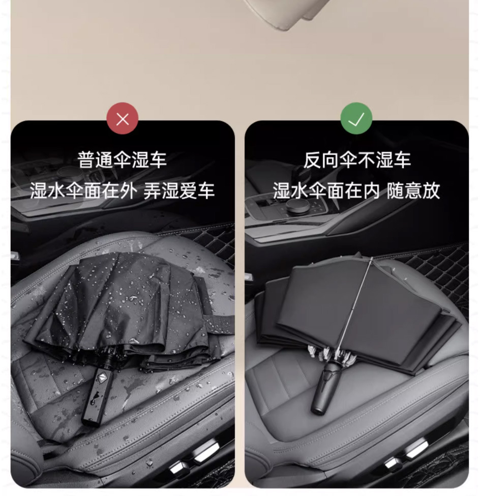 左都全自动雨伞男士反向折叠车载大号暴雨专用女晴雨两用加固抗风详情10