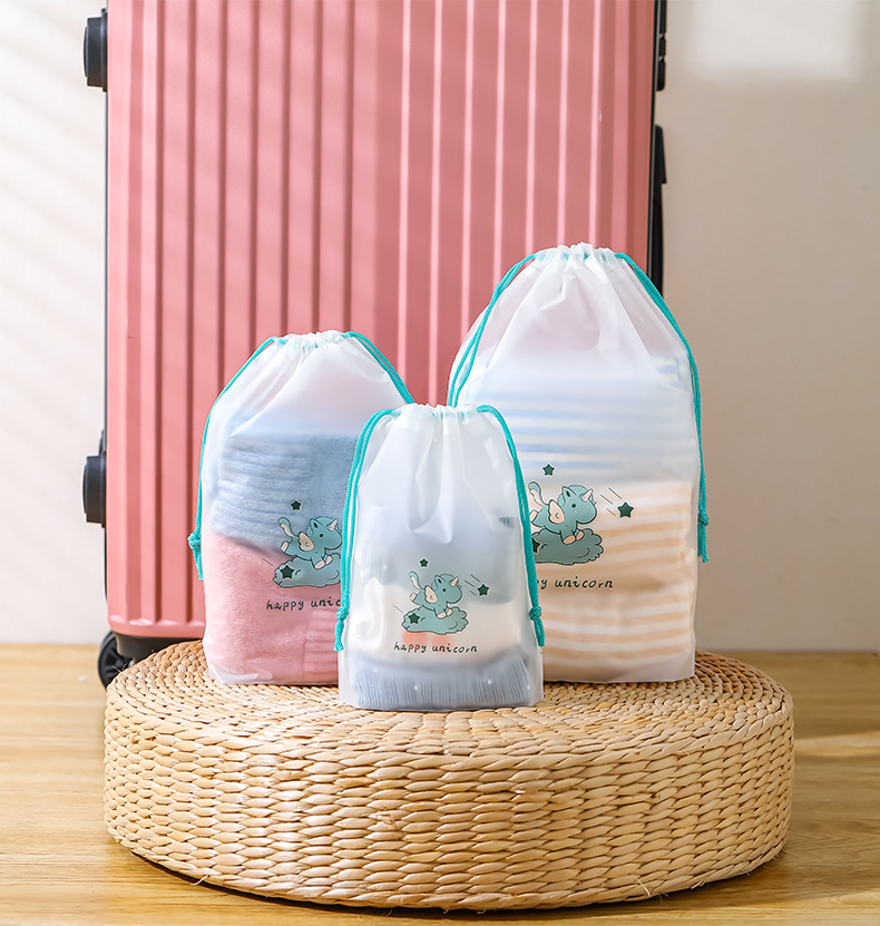 Unicorn frosted drawstring bag, towel and sock plastic packaging bag, PE thickened drawstring bag, underwear packaging drawstring bag pic 14