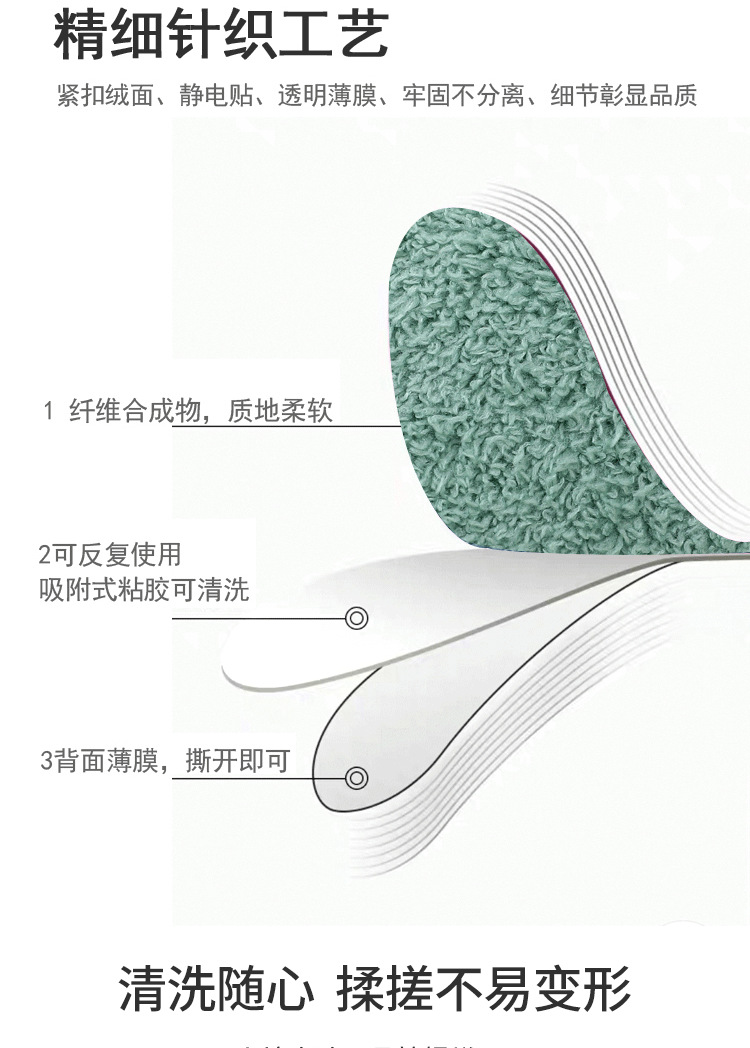 家用卫生间通用蚂蚁绒可水洗加厚马桶垫可爱卡通吸附式保暖马桶贴详情7