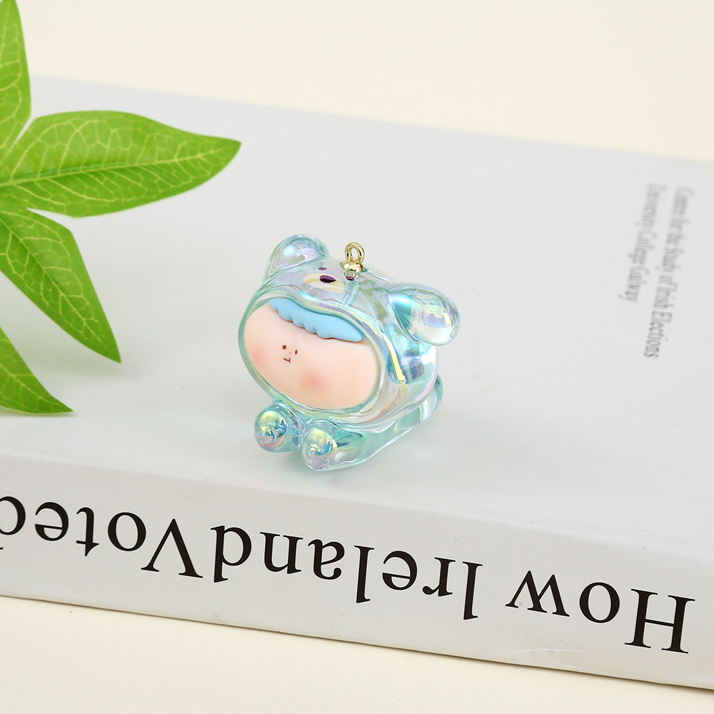 创意飞奔小狗亚克力公仔diy钥匙扣手机链挂件摆件盲盒饰品配件详情5