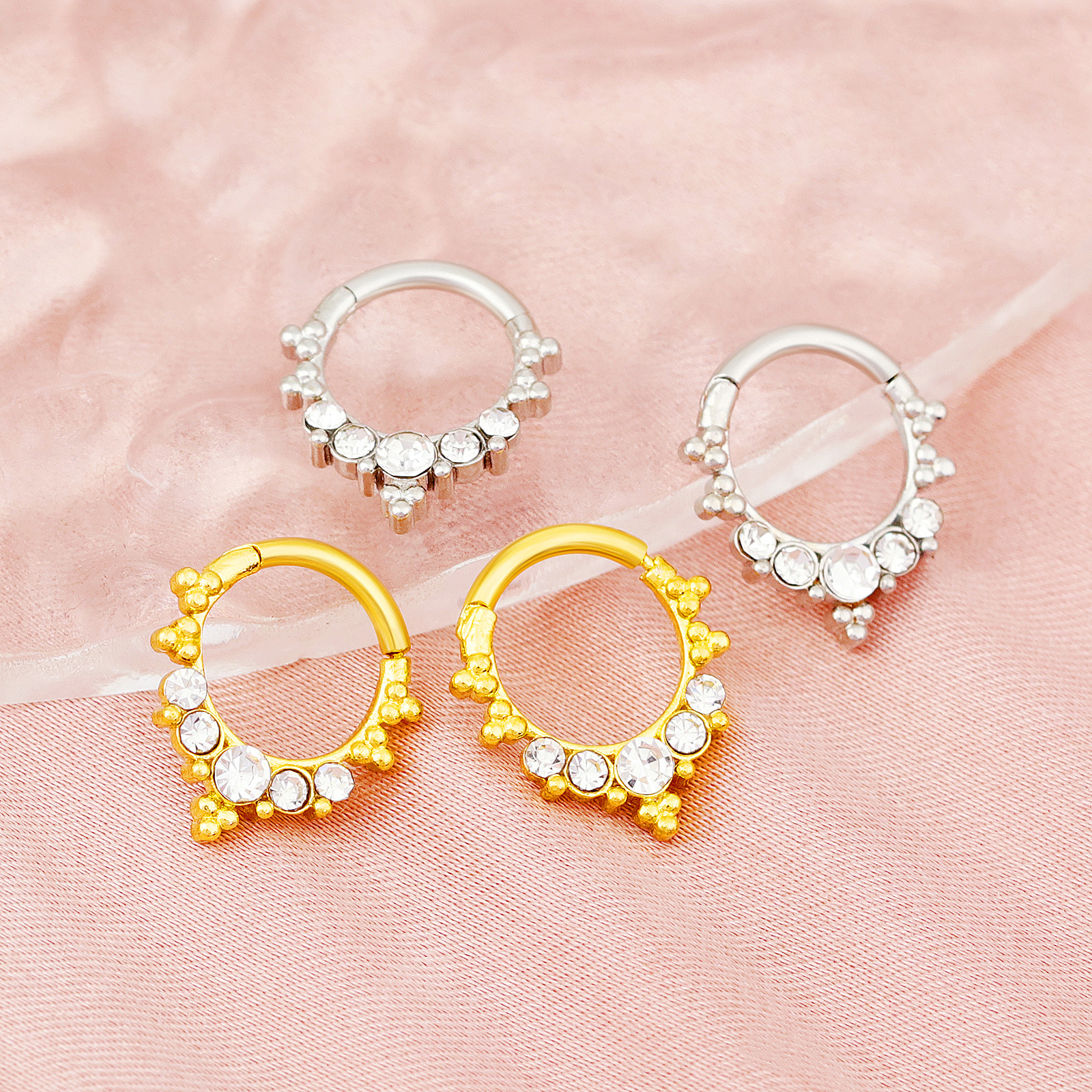 圆形镶钻耳饰鼻环穿刺 欧美跨境外贸耳饰批发 独特设计穿刺饰品 时尚潮流其他穿刺饰品详情14