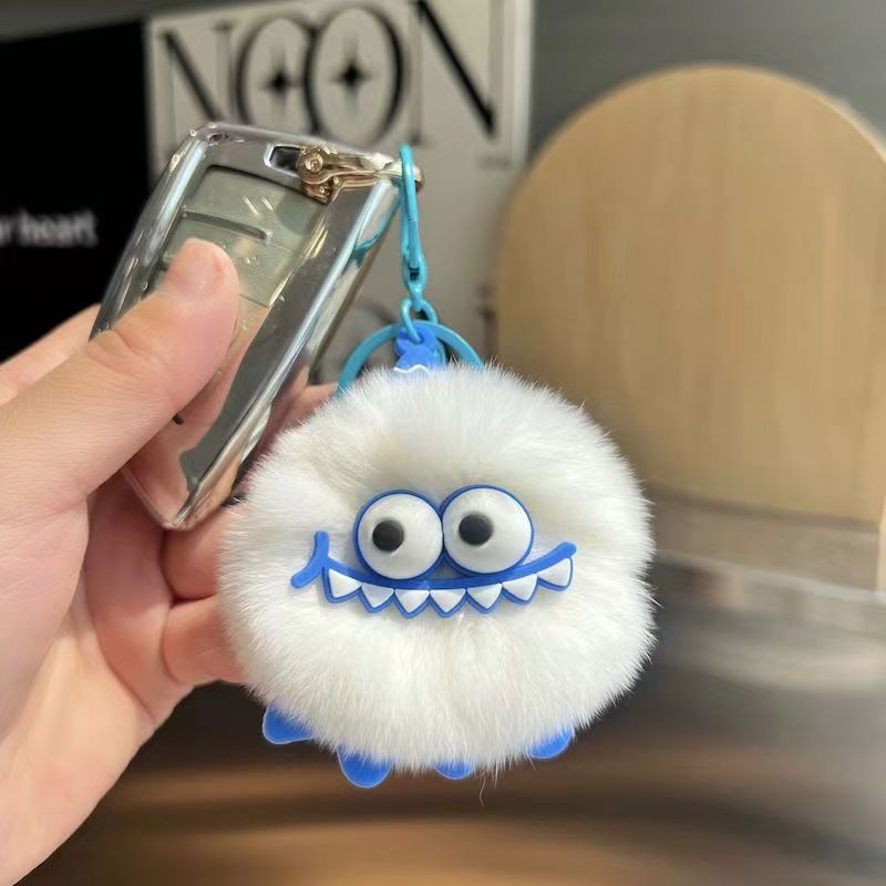 可爱小社恐仿獭兔毛皮草挂件超萌毛绒玩具钥匙扣玩偶批发恐龙挂件详情4