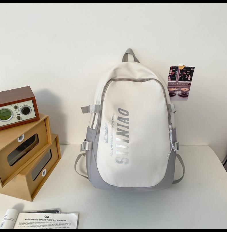 韩版新款书包女高中生日系简约初中生双肩包男初中大学生电脑背包详情37