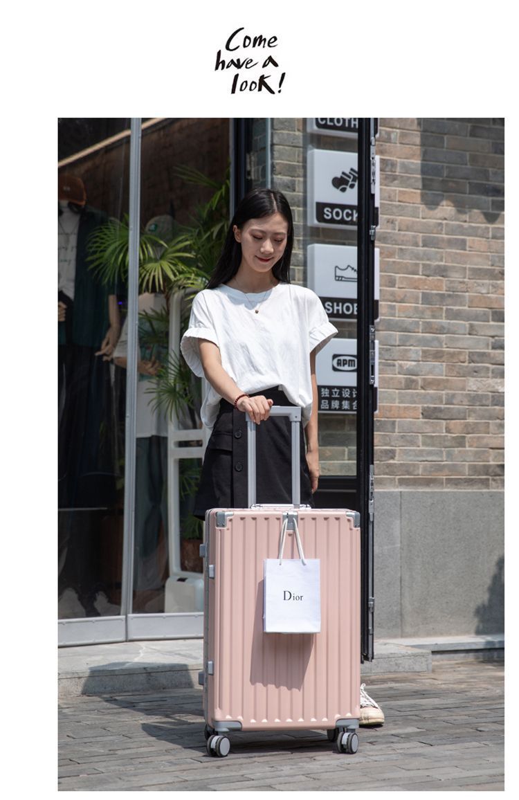 行李箱旅行箱静音大容量结实铝框耐用新款万向轮密码箱学生拉杆箱详情3