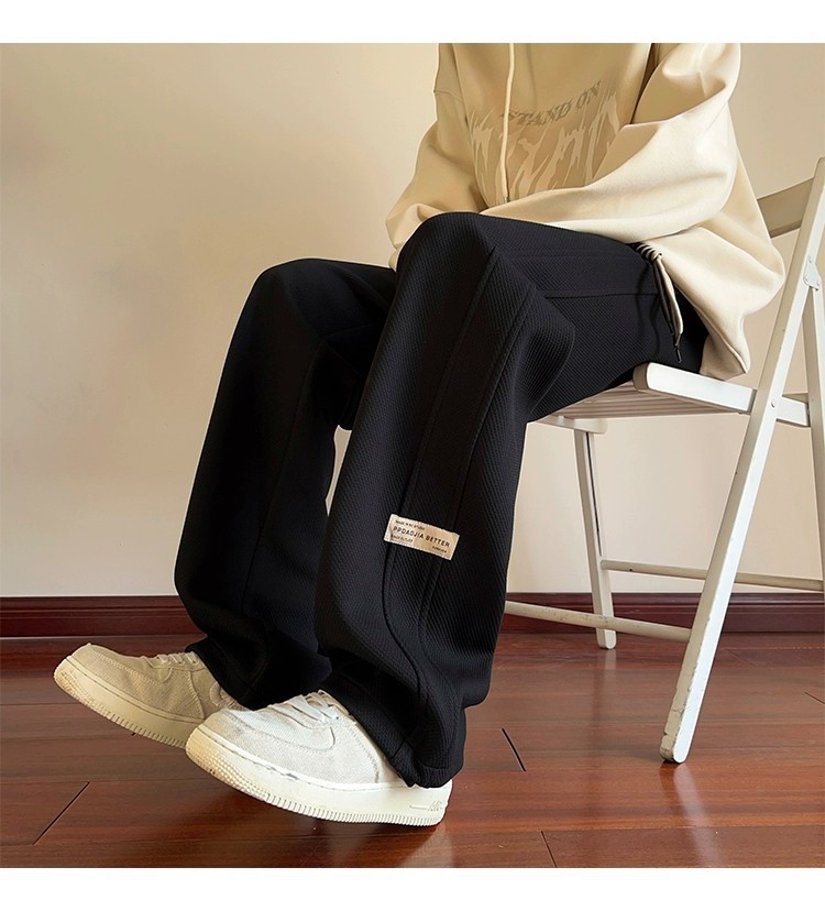 潮牌休闲裤子男宽松春秋新款抽绳运动裤青少年学生高级感卫裤长裤详情17