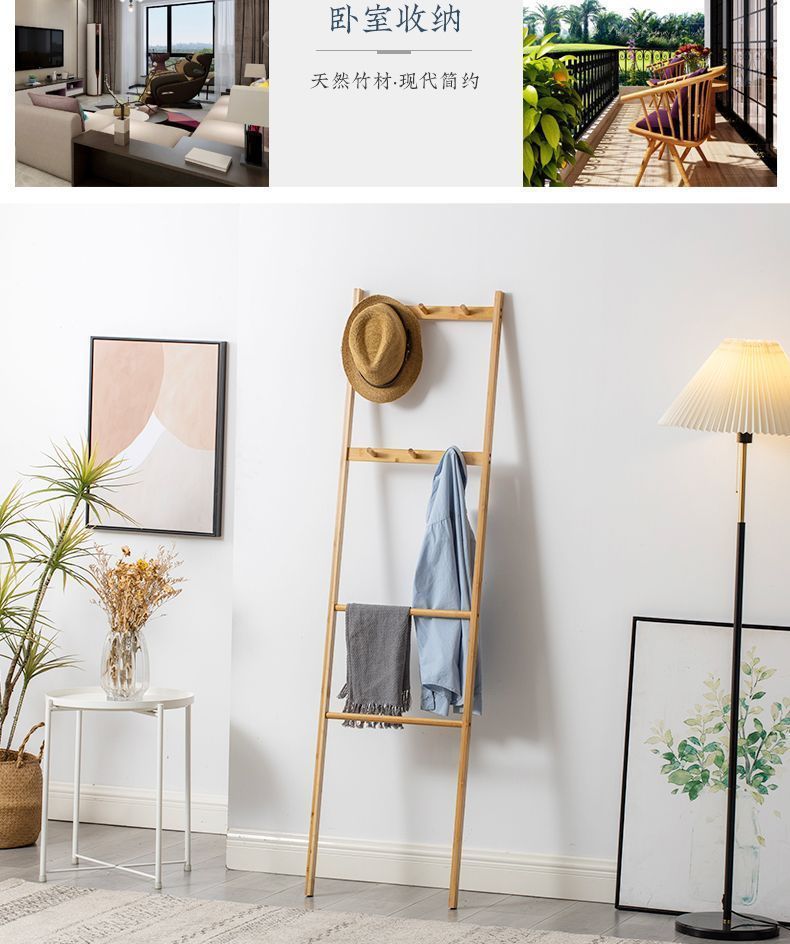 实木衣帽架落地卧室家用挂衣架角落多功能简易置物鞋架一体收DRF详情15