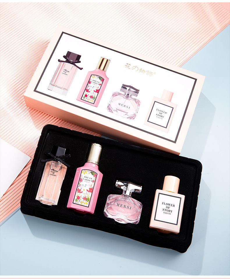 跨境女士香水持久留香花之物语四件套花悦绽放礼盒套装香水批发 pic 12