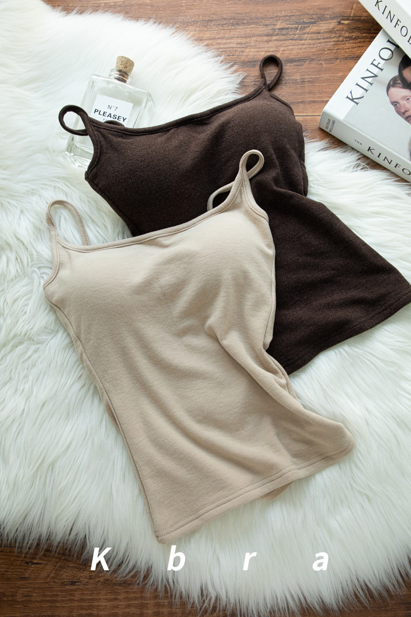 Kbra漫画胸吊带夏季带胸垫背心女小胸外扩显大打底上衣内搭外穿详情16