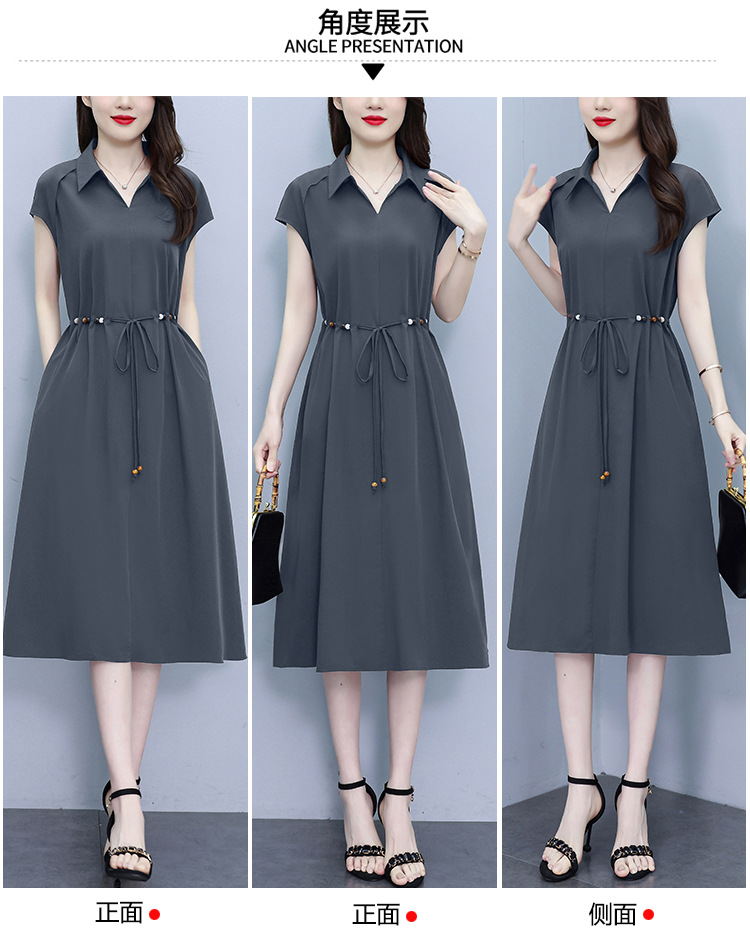 爆款高端欧版宽松法式连衣裙2025夏季新款气质收腰显瘦中长款裙子详情6