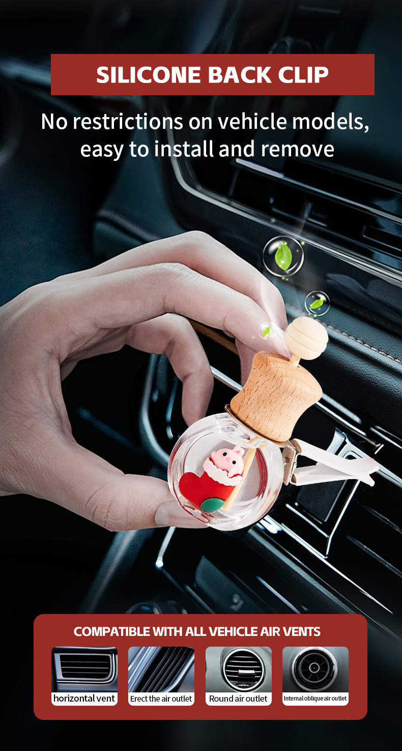 【跨境专供】FORMBO圣诞汽车香水持久留香车内装饰品精油车载香薰详情6