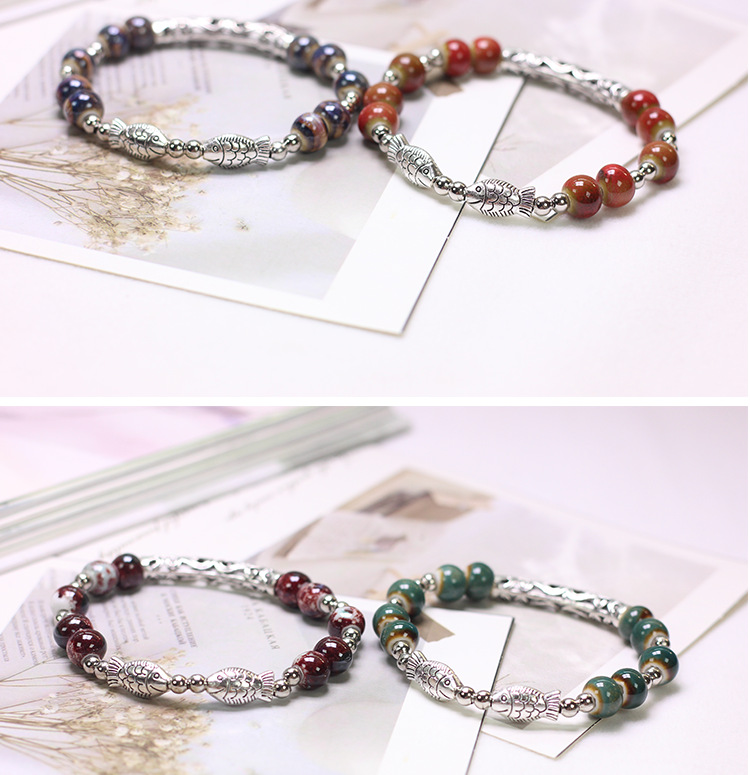 夜市配饰景德镇饰品陶瓷手串手工串珠手链小众高级感不掉色女夏季详情10