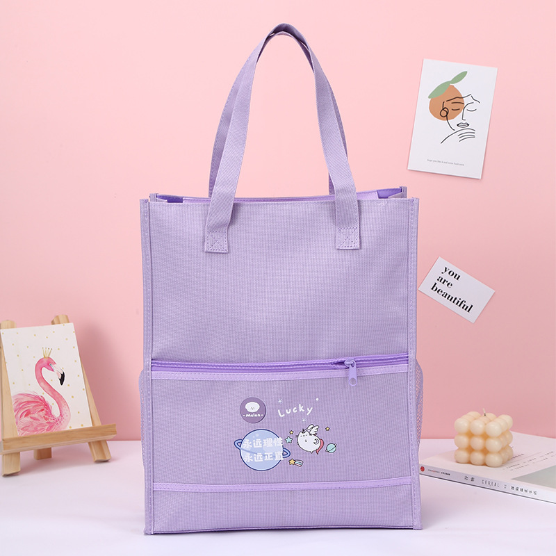 Factory direct supply of cartoon hand-held book bags for primary school students, lightweight and reducing burden. Carefully selected bags for after-school training and remedial classes. Practical and durable school bags for primary school students pic 8