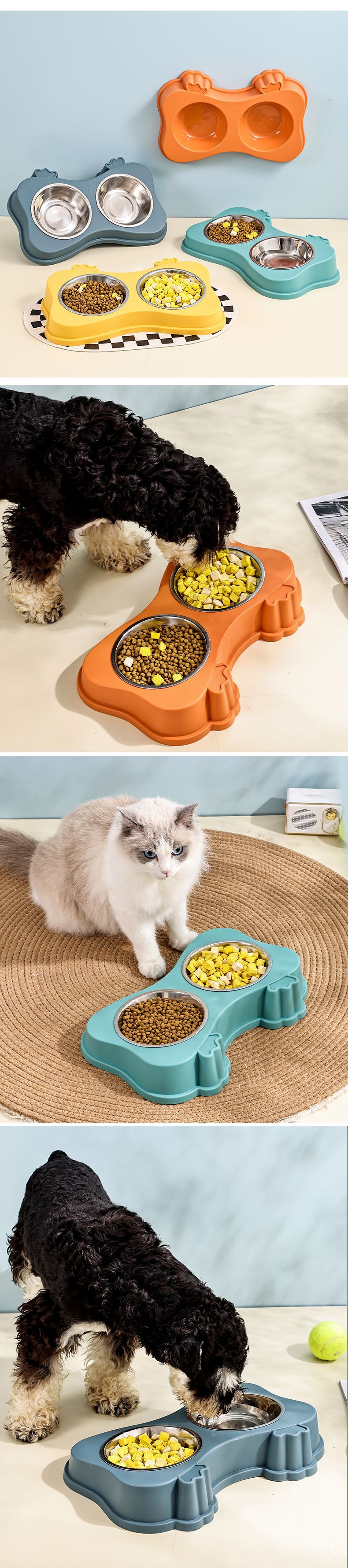 Кошачья миска для собак защищает от опрокинутых кошек, которые пьют воду из риса pic 12