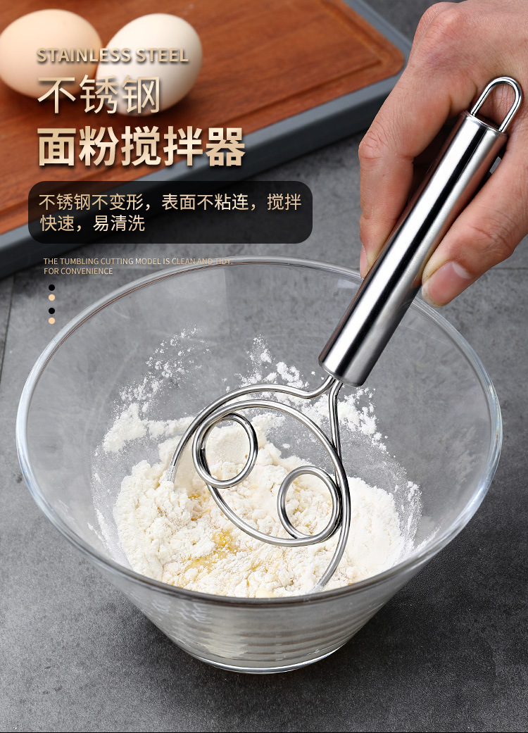 Factory direct sales of household stainless steel manual noodle cutter, flour mixer, kitchen small tool, stainless steel, manual and labor-saving pic 4
