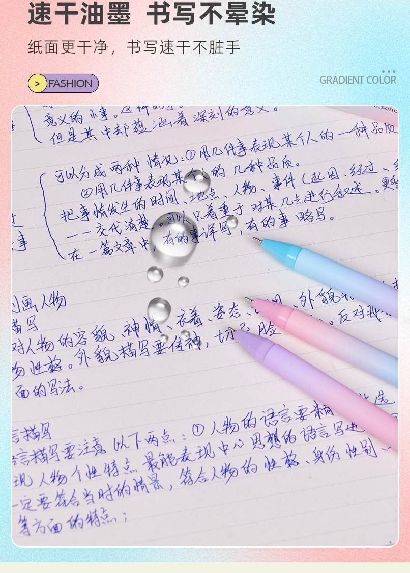 Wholesale in stock: Smooth oil pen with a jumping 598EMINI head, gradient color heat transfer oil pen pic 8