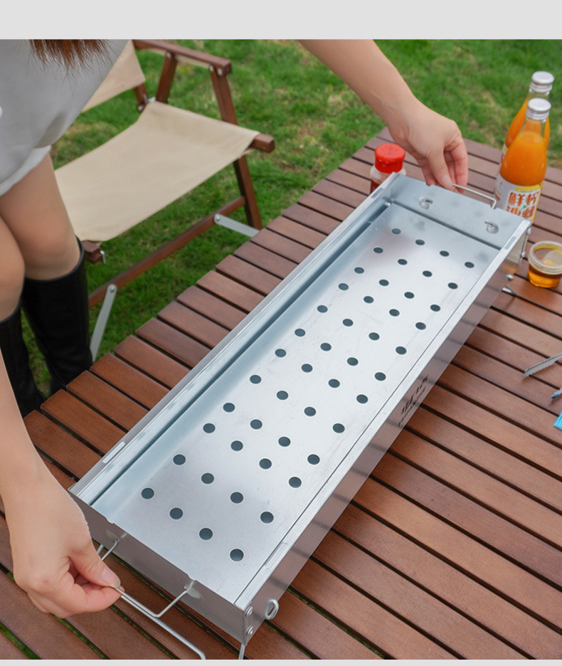 烧烤炉户外无烟折叠加厚家用BBQ庭院木炭碳烤炉便携式烧烤架详情10