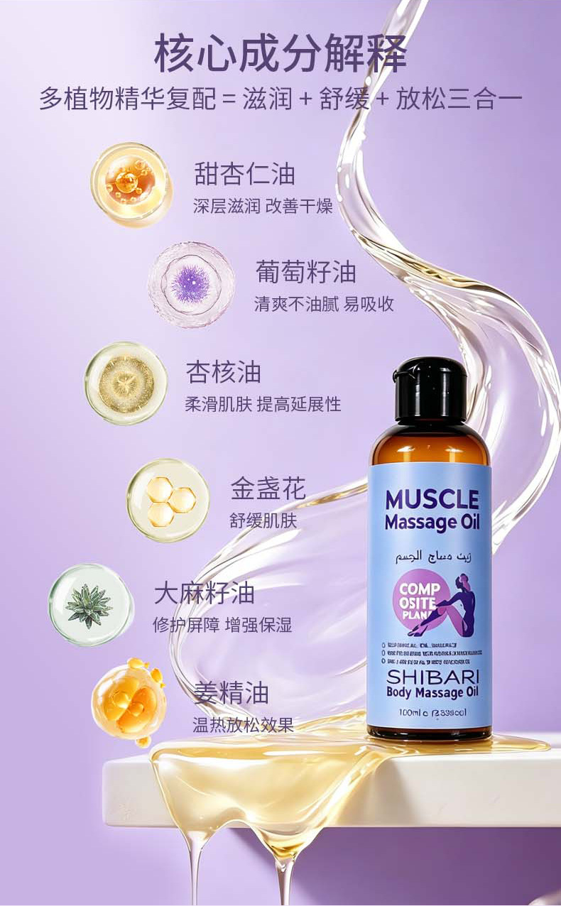 跨境工厂直发薰衣草按摩精油舒缓SPA美容院开背推拿油大瓶批发详情4