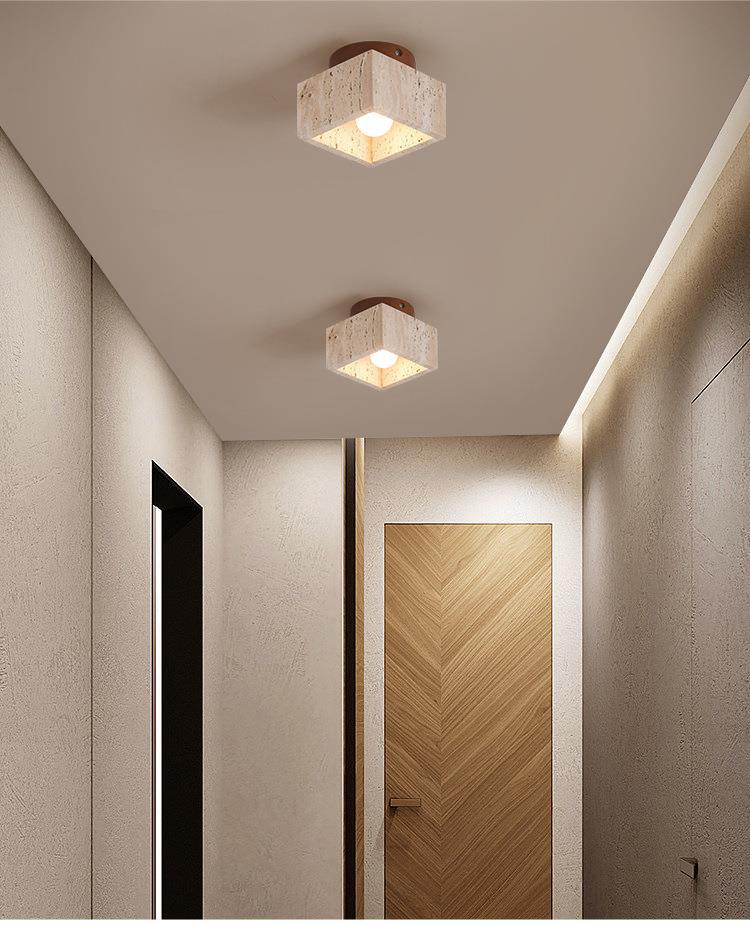 Japanese-style wabi-sabi ceiling lamp, yellow cave stone designer, retro and creative, entrance corridor, passageway, foyer, balcony small lamp pic 12