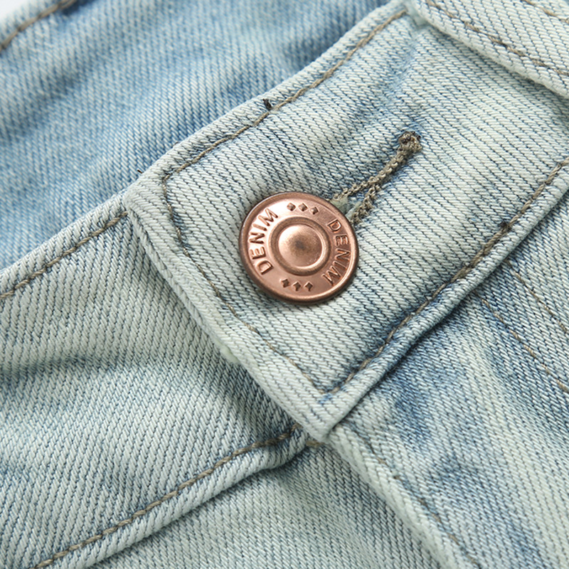 GAGD 海盐蓝窄版直筒牛仔裤女 夏日限定色复古做旧直筒牛仔烟管裤详情18