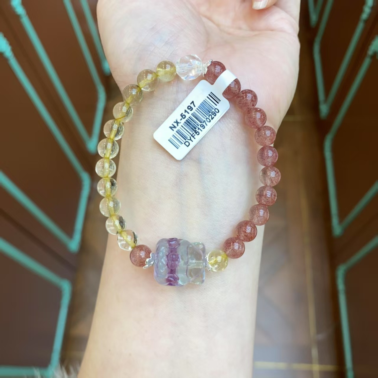 天然水晶月光石珍珠碧玉蓝水翡翠绿松石手串项链详情3