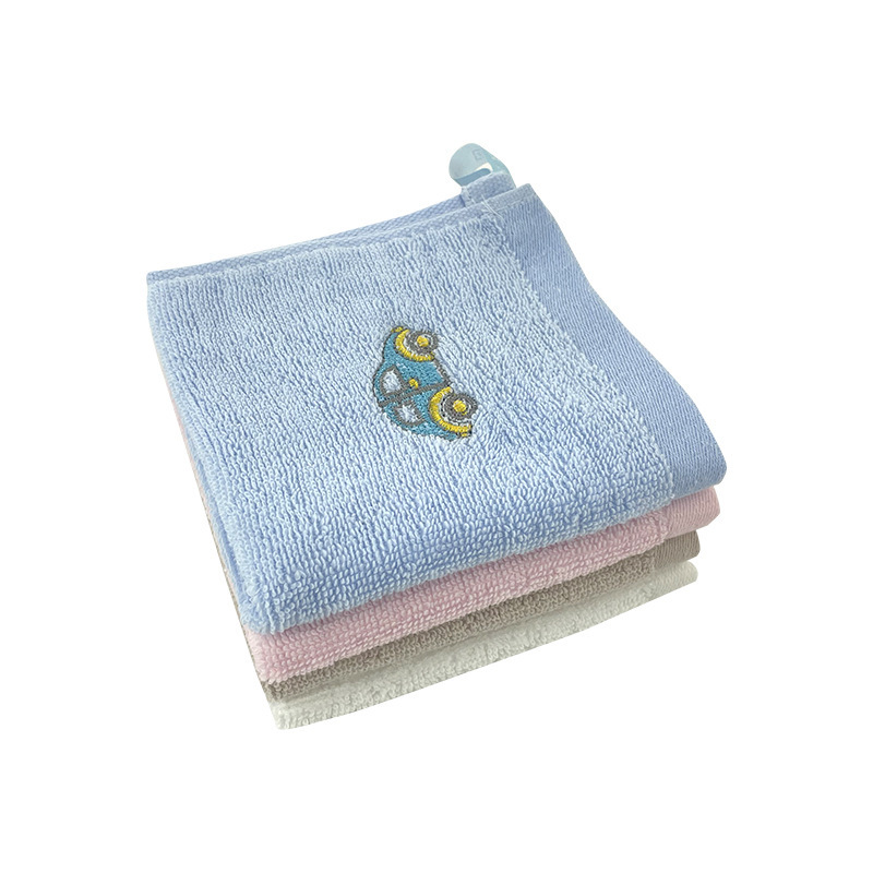 纯棉25*25cm挂钩方巾批发 幼儿园30*30cm擦手巾口水巾礼品小毛巾详情18