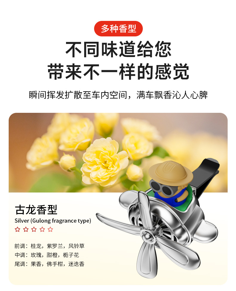 Factory direct sales of car aroma diffusers, small aircraft air conditioning outlets, fans, solid car decorations, cartoon and cute fragrances pic 10
