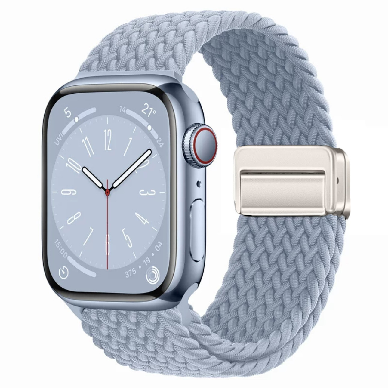 适用iwatch苹果表带磁吸尼龙编织S10弹力彩虹Applewatch手表带详情12