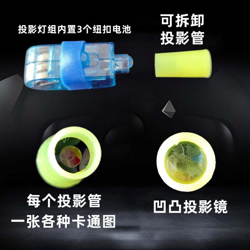挪扎手指投影灯澳凸曼发光戒指led灯炫酷指尖灯儿童趣味节日玩具详情6