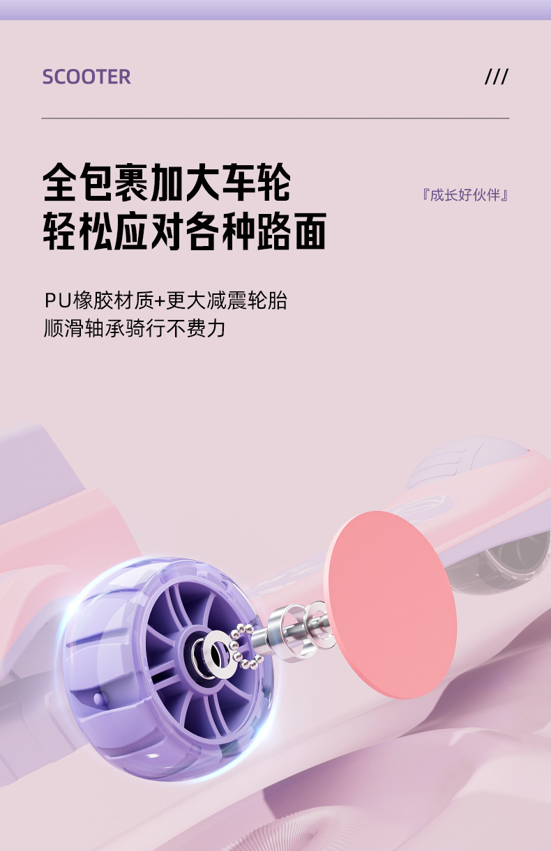 儿童滑板车防侧翻可溜溜车宝宝12岁三合一可坐宝宝滑滑车小孩溜溜详情6