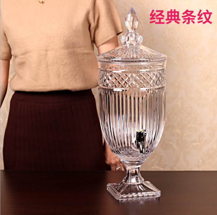 玻璃果汁罐饮料桶带龙头商用柠檬水果汁桶 大容量密封详情1