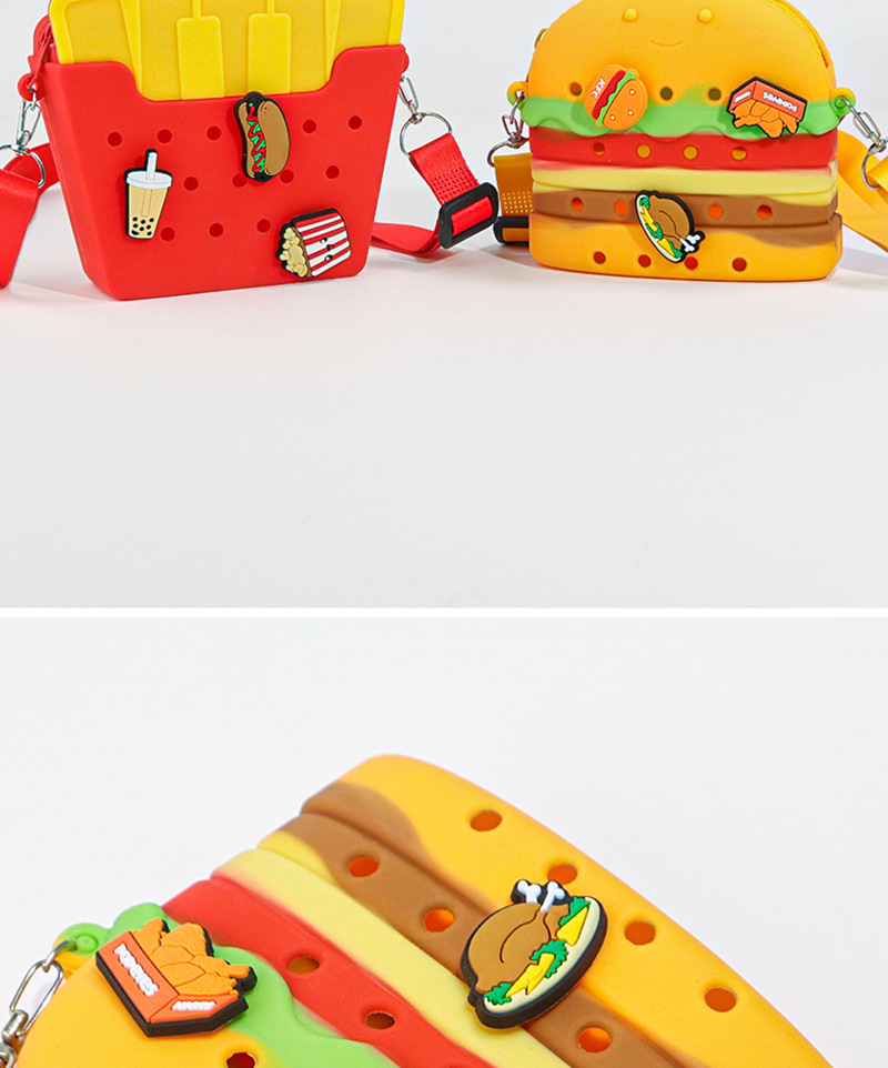 创意仿真食品硅胶洞洞包可爱薯条汉堡卡通儿童斜挎包批发玩具详情11