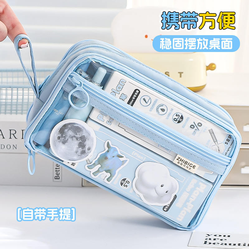 大容量透明笔袋女生小学生文具盒笔袋ins风小众巨能装痛包铅笔袋详情6