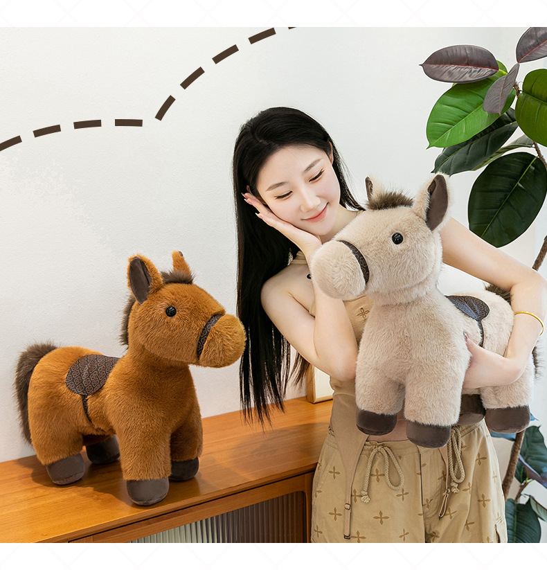 跨境小马毛绒玩具创意短毛绒公仔仿真小马公仔送小孩安抚玩偶批发详情11
