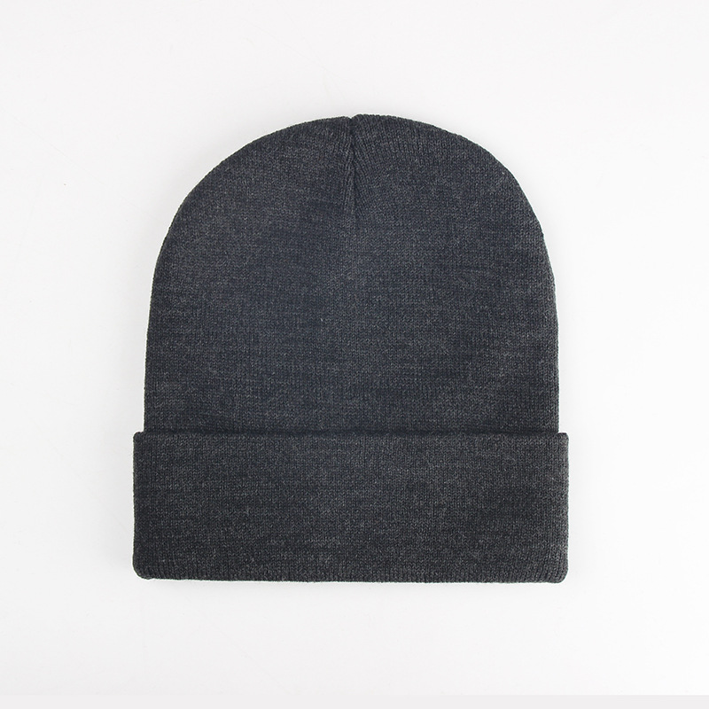 现货黑色针织帽男女纯色冷帽欧美保暖帽子荧光色毛线帽光板针织帽详情36