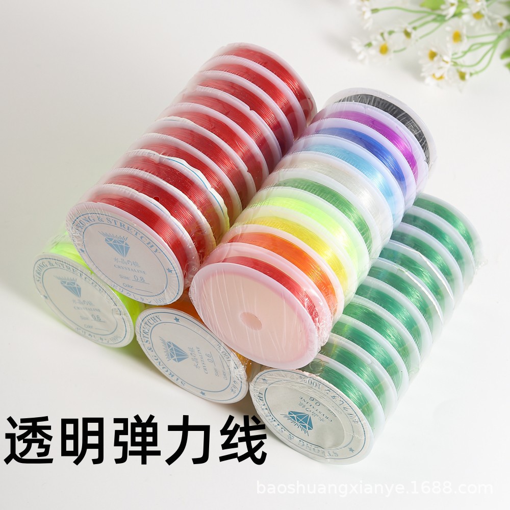 In stock: transparent elastic string, round crystal elastic string, cultural play Buddhist prayer beads, elastic string, diy beaded string, elastic string pic 3