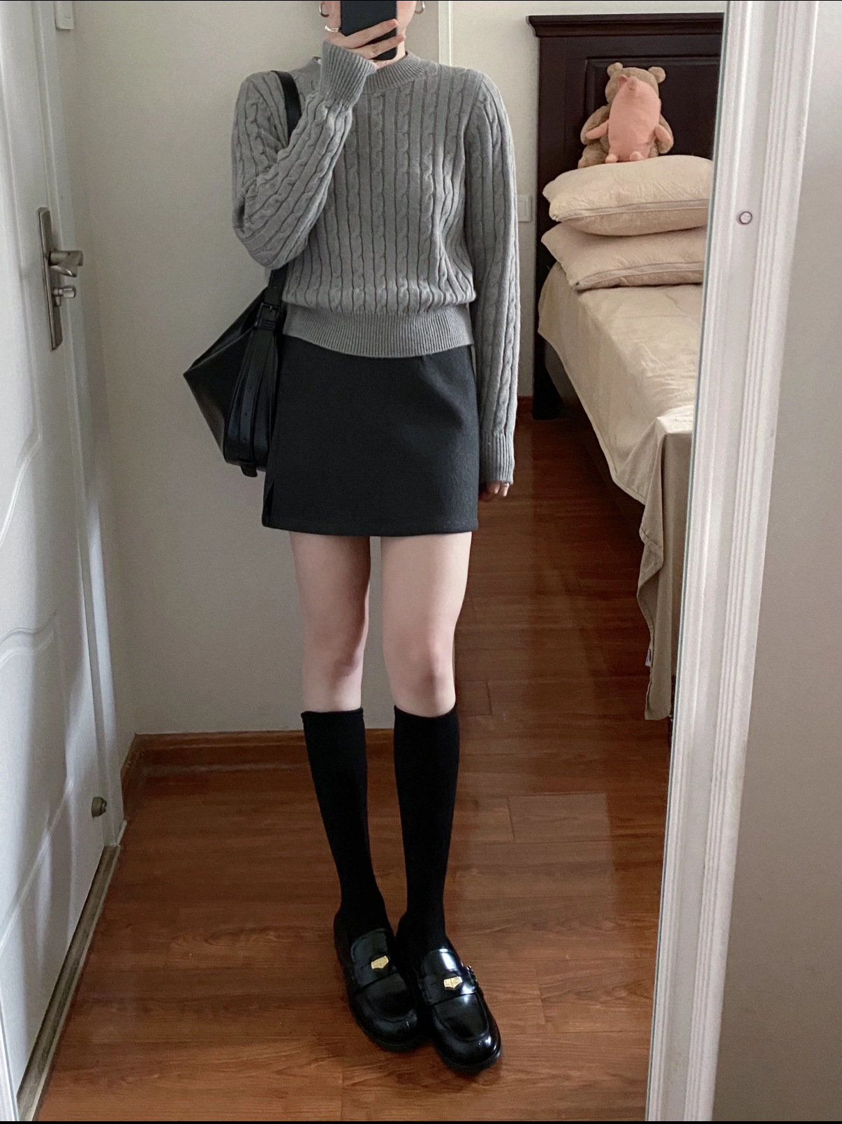 Four Beauties Slimming 100% short plush woolen A-line short skirt for women 25 winter New minimalist half skirt 9442 pic 33