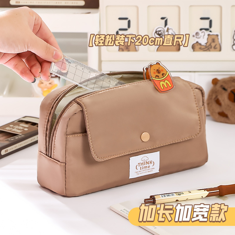 大容量透明笔袋美拉德大容量铅笔盒小学生新款多功能设计感文具袋详情7