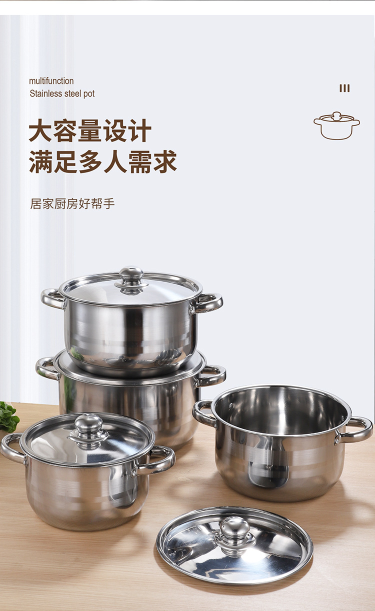 Thickened stainless steel color set pot 20-22-24-26 cm cross-border foreign trade supply from Mexico wholesale pic 7
