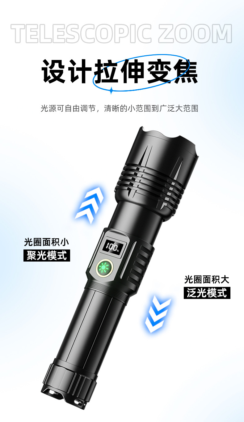 White laser flashlight, strong light, high brightness, long battery life, charging, high-power aluminum alloy laser cannon, long-range lighting fixtures, special laser lamp pic 11