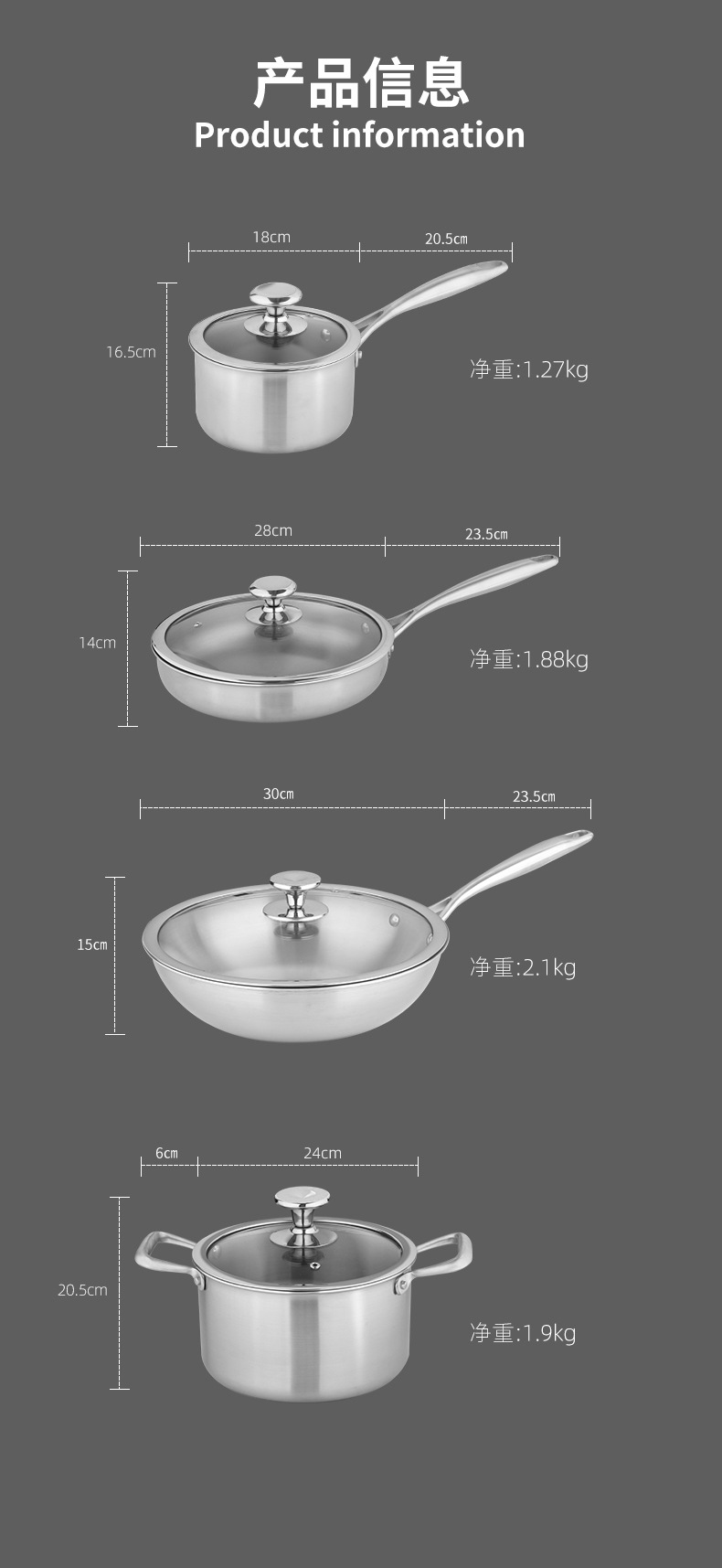 Lanuo pure titanium pot, titanium stir-frying pot, frying pot, milk pot, soup pot, uncoated flat pan, non-stick pan, complete kitchenware set pic 15