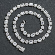 欧美嘻哈20mm三排锆石古巴链粗菱形项链潮牌饰品满钻男士项链批发详情6