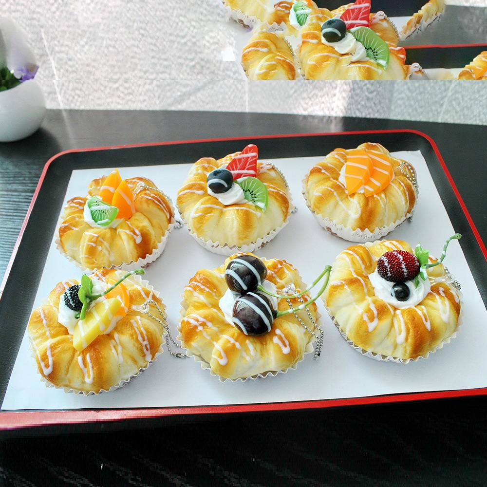 New and unique European-style paper cup bread model fridge magnets, creative home decoration window display INS set, baking supplies set pic 4